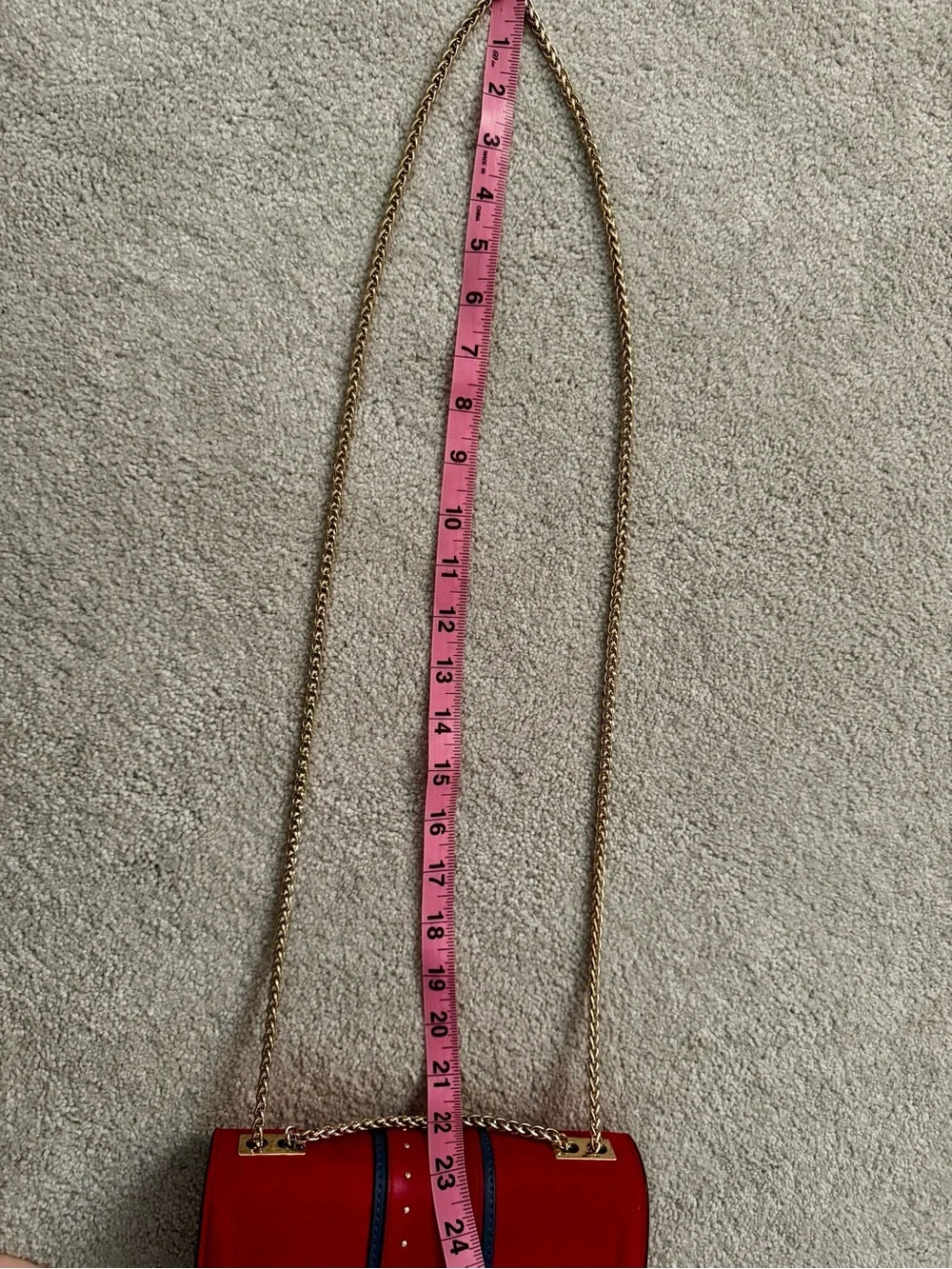 Topshop Red and Gold Panther Emblem Mini Shoulder Crossbody Bag